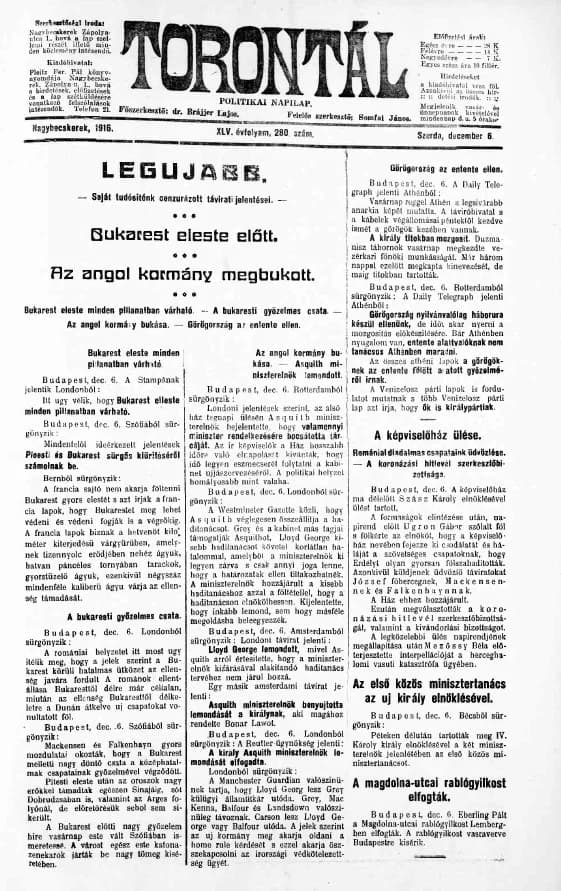 Torontál, 45. évf. 1916. december 6. 280. sz.