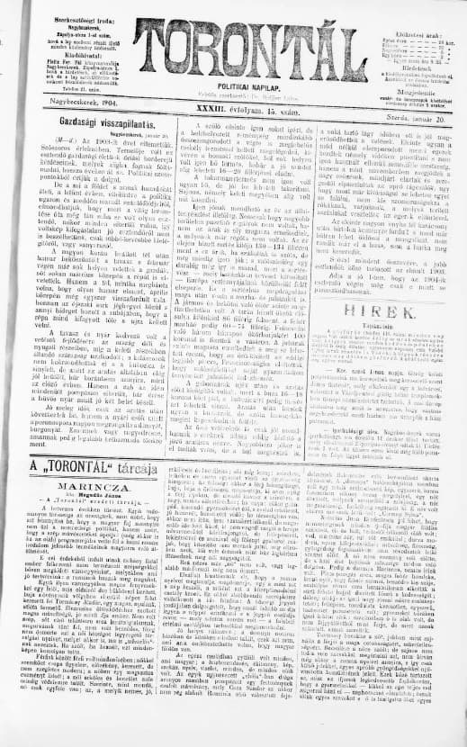 Torontál, 33. évf. 1904. január 20. 15. sz.