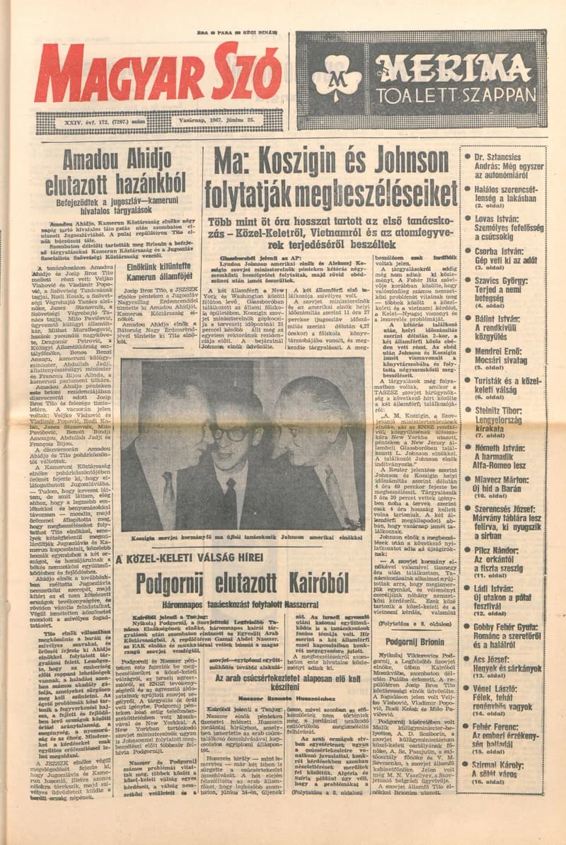 Magyar Szó, 24. évf. 1967. június 25. 172. sz. 1–24. oldal