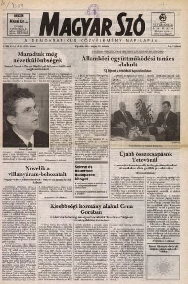 Magyar Szó, 58. évf. 2001. május 23. 117. sz. 1–16. oldal