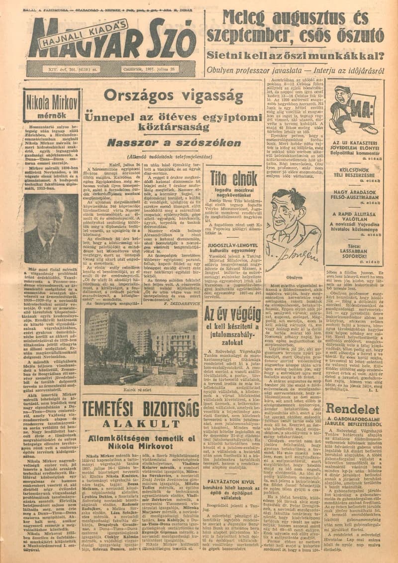 Magyar Szó, 14. évf. 1957. július 25. 201. sz. 1–14. oldal