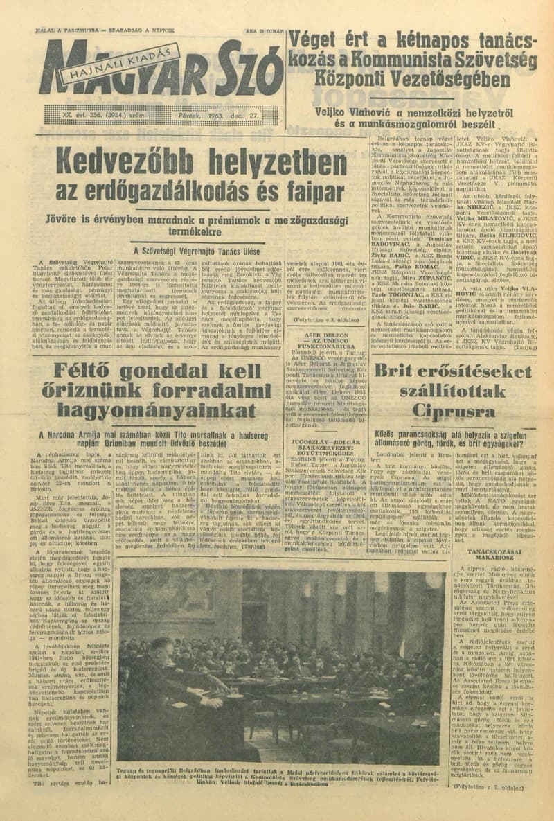 Magyar Szó, 20. évf. 1963. december 27. 356. sz. 1–16. oldal
