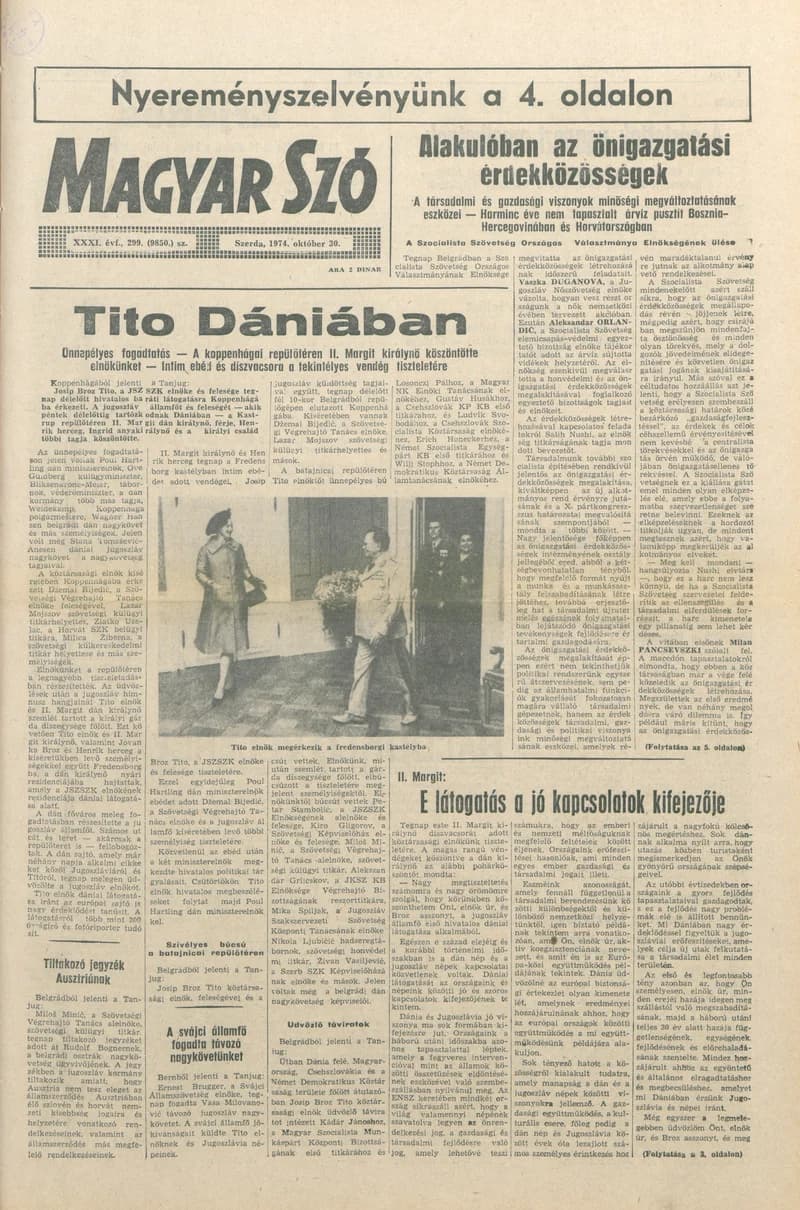 Magyar Szó, 31. évf. 1974. október 30. 299. sz. 1–20. oldal