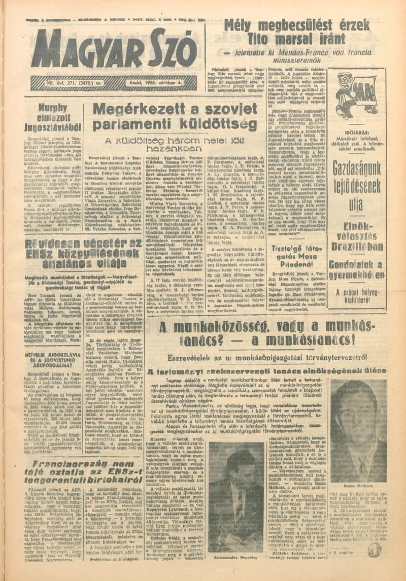 Magyar Szó, 12. évf. 1955. október 4. 271. sz. 1–8. oldal
