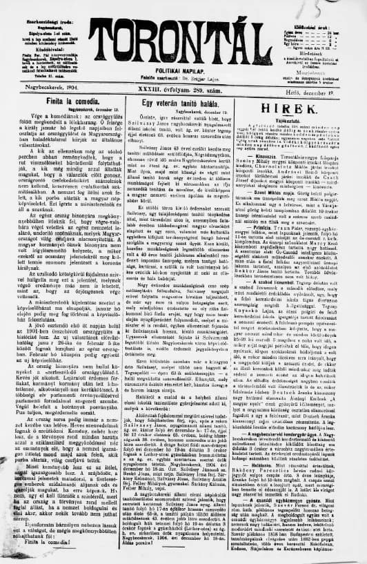 Torontál, 33. évf. 1904. december 19. 289. sz.