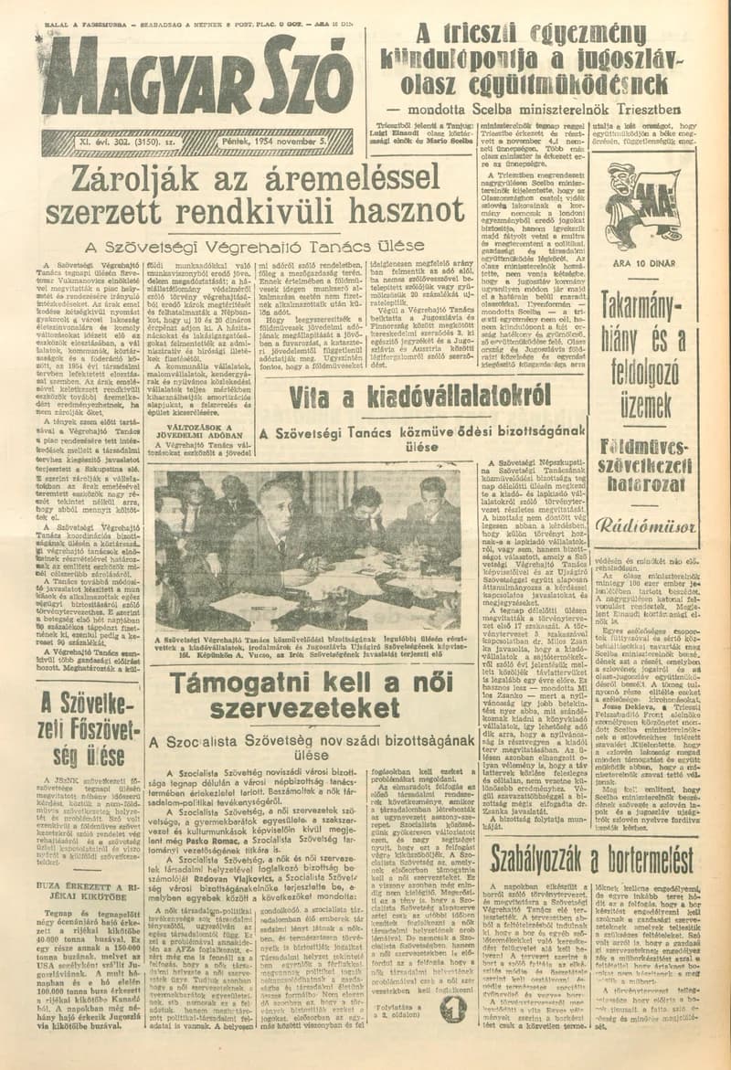 Magyar Szó, 11. évf. 1954. november 5. 302. sz. 1–8. oldal