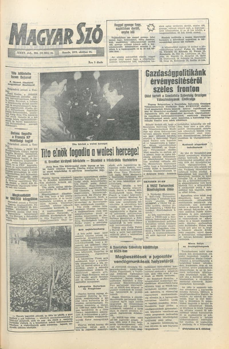 Magyar Szó, 35. évf. 1978. október 25. 294. sz. 1–20. oldal