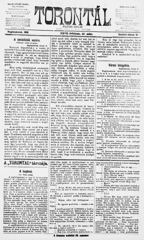 Torontál, 27. évf. 1898. február 19. 40. sz.