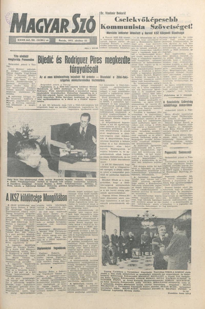 Magyar Szó, 32. évf. 1975. október 22. 291. sz.