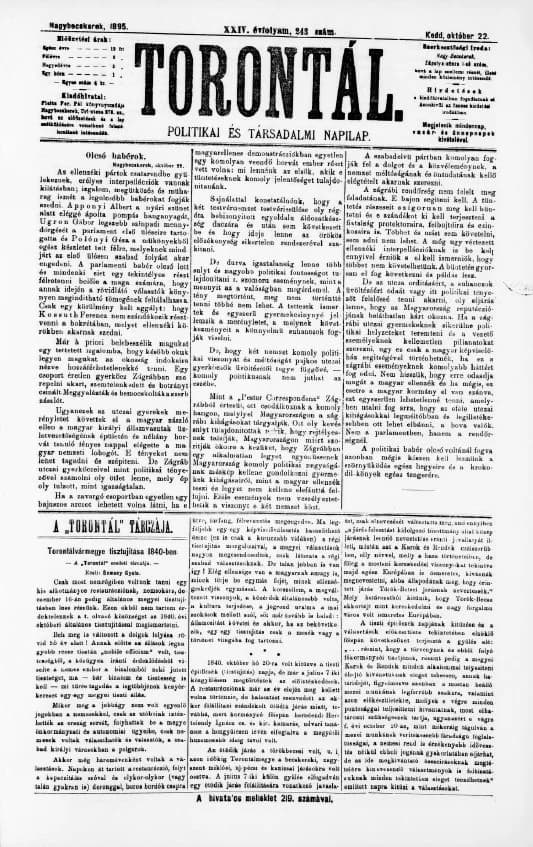 Torontál, 24. évf. 1895. október 22. 243. sz.