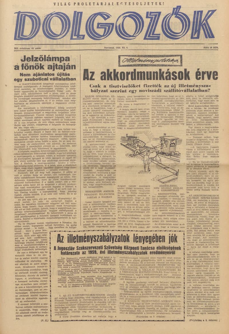 Dolgozók, 13. évf. 1959. november 6. 45. sz.
