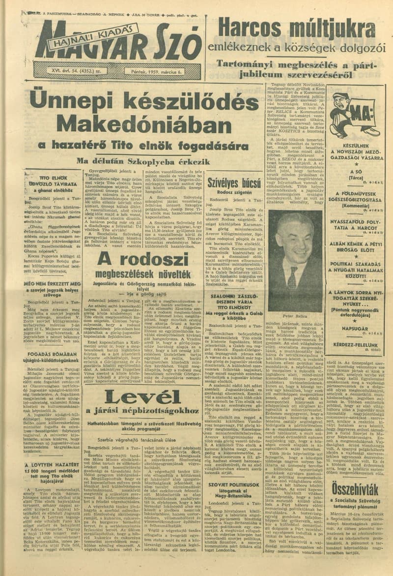 Magyar Szó, 16. évf. 1959. március 6. 54. sz. 1–20. oldal