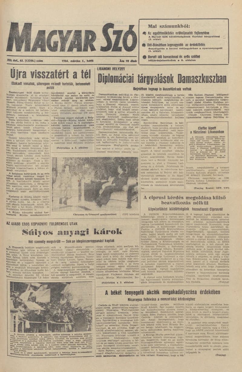 Magyar Szó, 41. évf. 1984. március 5. 63. sz. 1–8. oldal