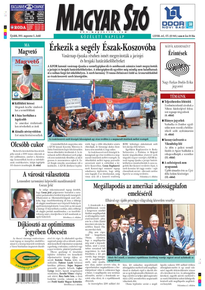 Magyar Szó, 68. évf. 2011. augusztus 2. 177. sz. 1–20. oldal