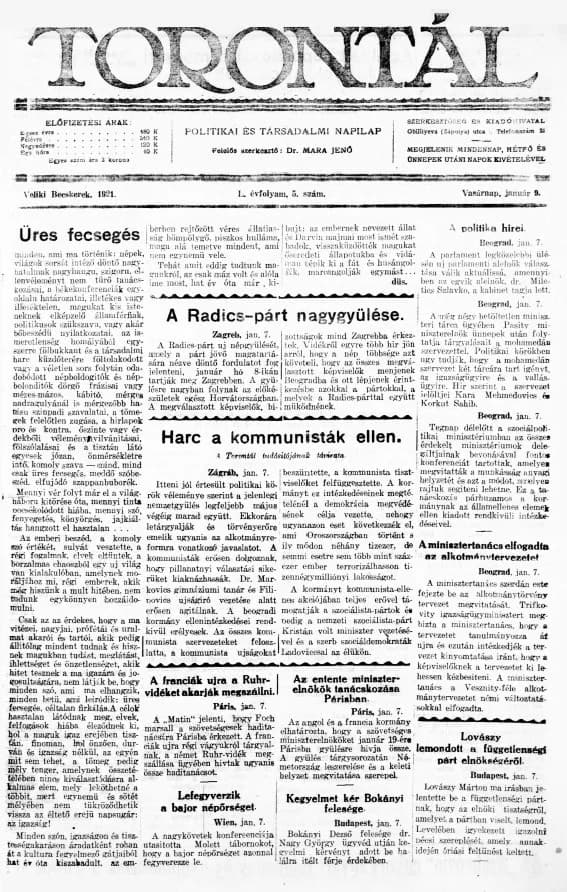 Torontál, 50. évf. 1921. január 9. 5. sz.