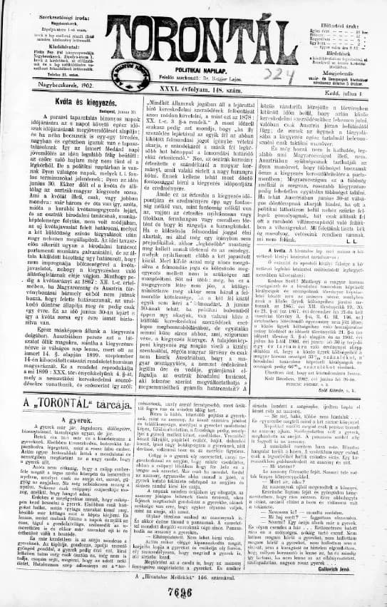 Torontál, 31. évf. 1902. július 1. 148. sz.