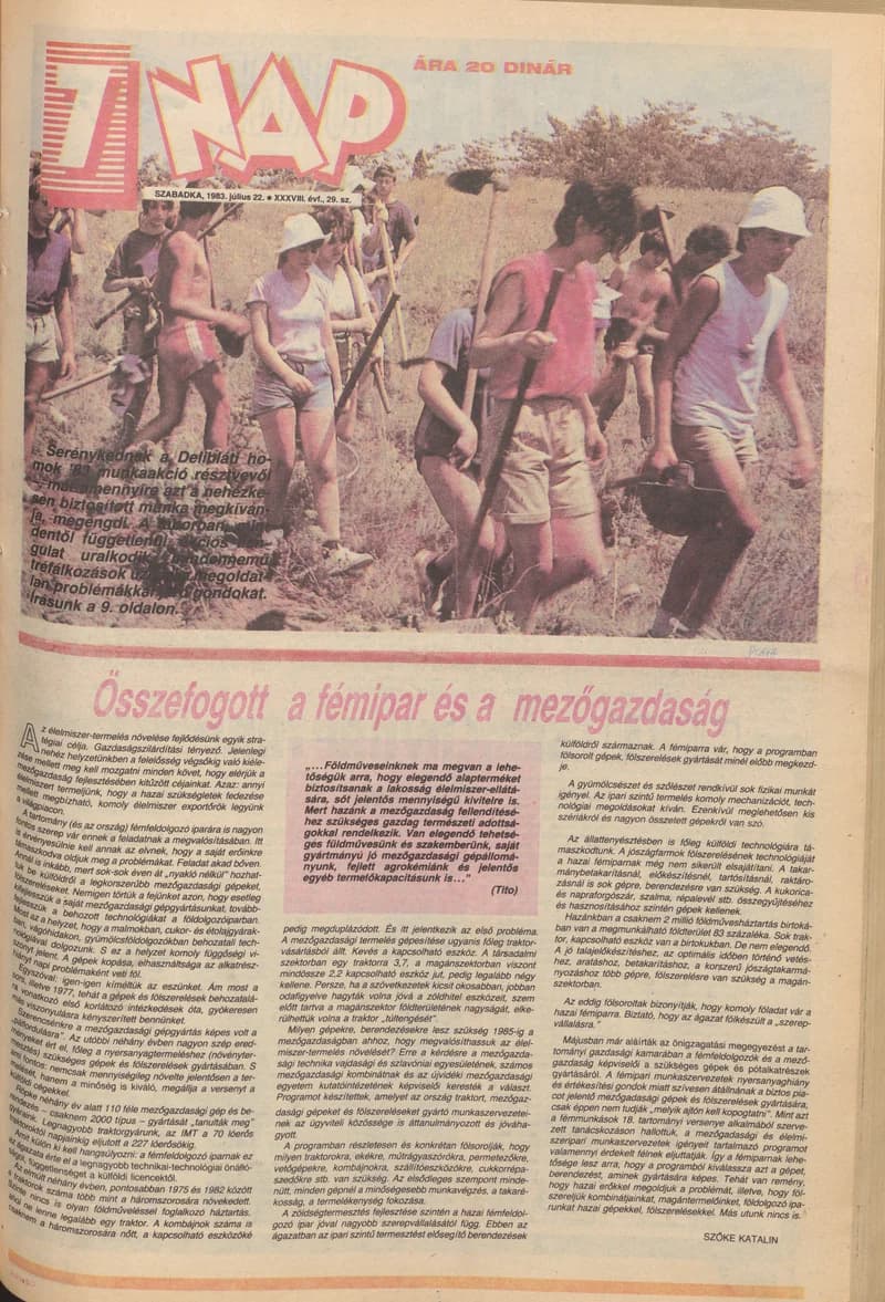 7 Nap, 38. évf. 1983. július 22. 29. sz. 1–16. oldal