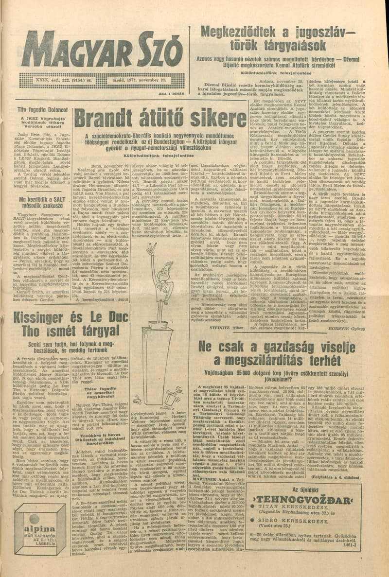 Magyar Szó, 29. évf. 1972. november 21. 322. sz. 1–20. oldal