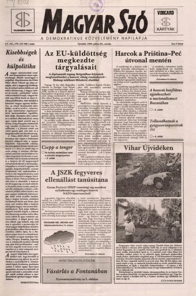 Magyar Szó, 55. évf. 1998. július 29. 179. sz. 1–16. oldal