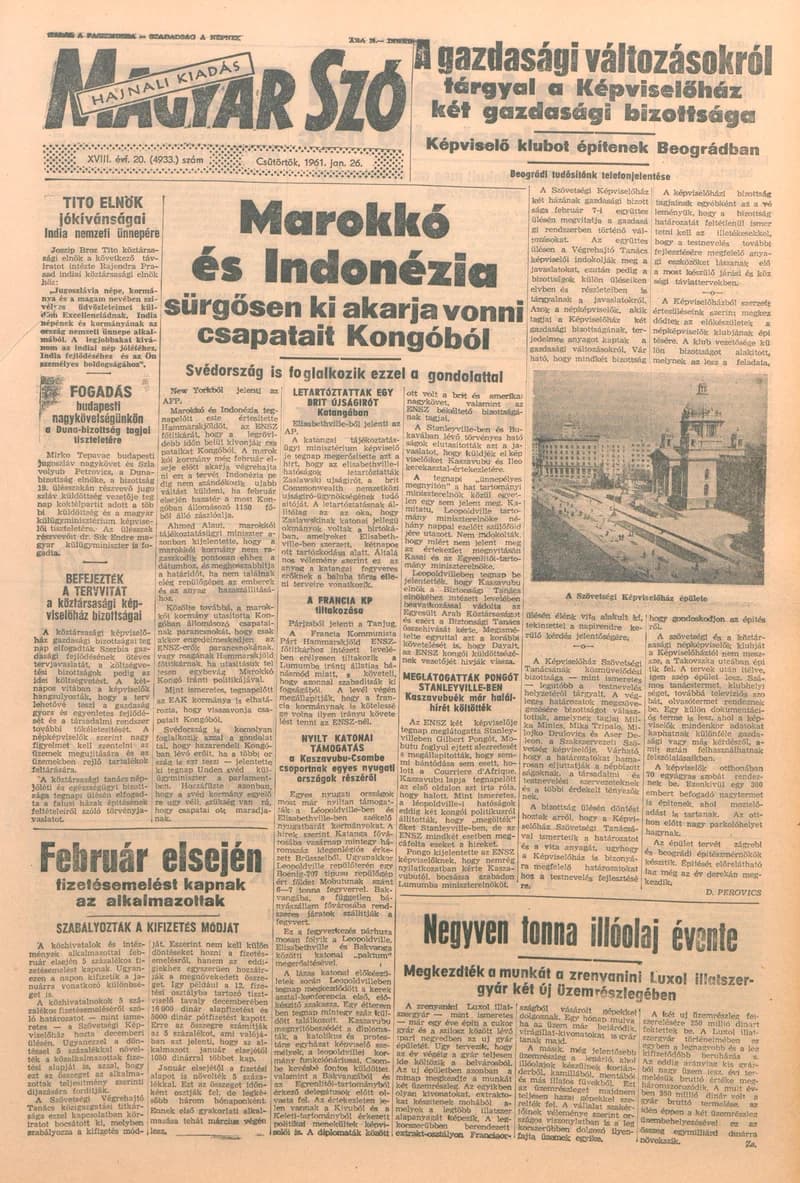 Magyar Szó, 18. évf. 1961. január 26. 20. sz. 1–12. oldal
