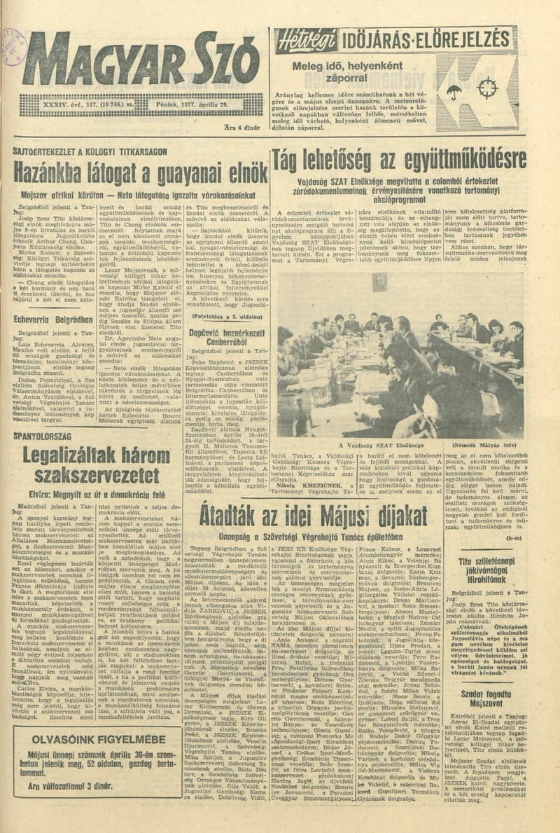 Magyar Szó, 34. évf. 1977. április 29. 117. sz.