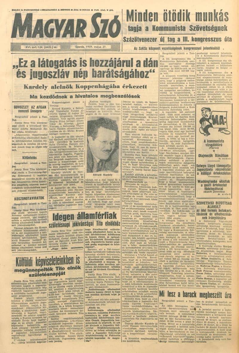 Magyar Szó, 16. évf. 1959. május 27. 124. sz. 1–22. oldal