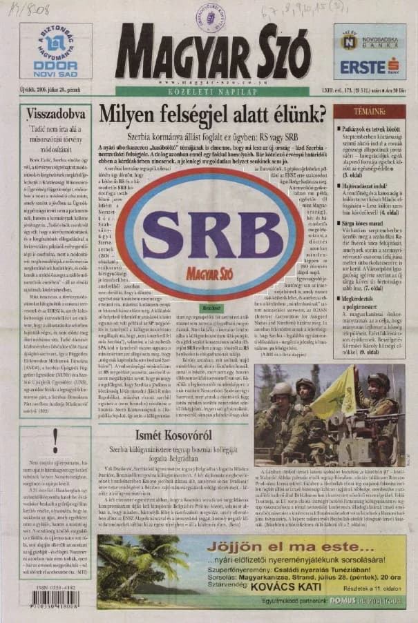 Magyar Szó, 63. évf. 2006. július 28. 173. sz. 1–20. oldal