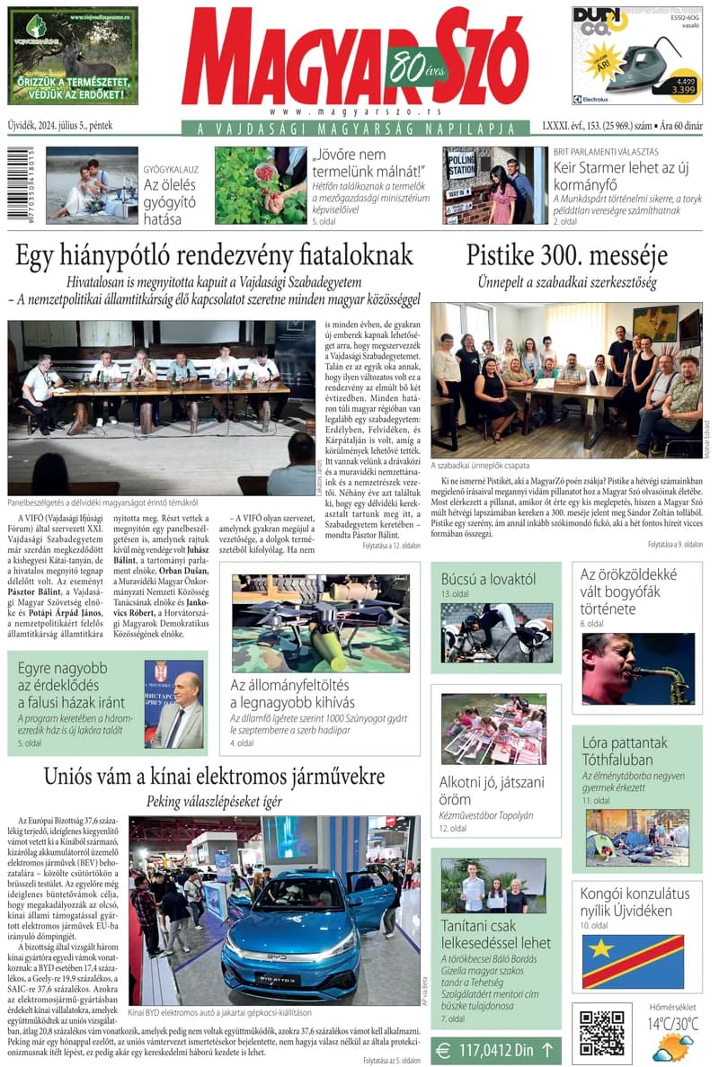 Magyar Szó, 81. évf. 2024. július 5. 153. sz. 1–16. oldal