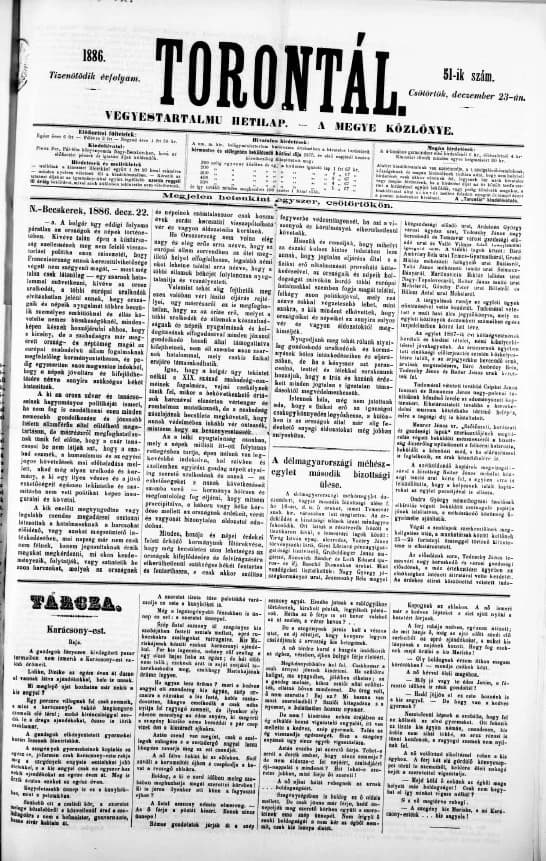 Torontál, 15. évf. 1886. december 23. 51. sz.