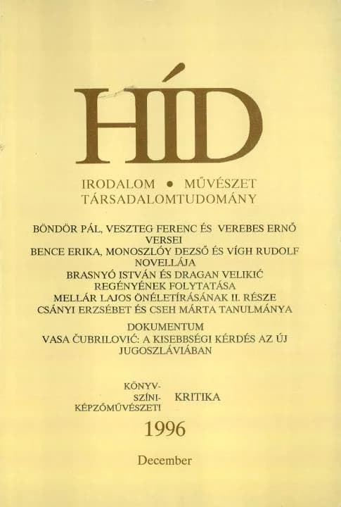 Híd, 60. évf. 1996. december. 12. sz. 961–1072. oldal
