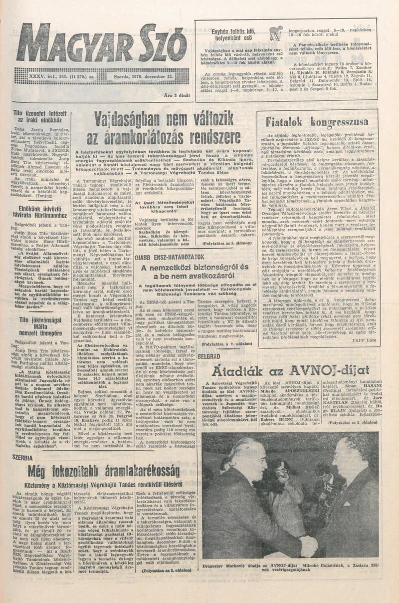Magyar Szó, 35. évf. 1978. december 13. 341. sz. 1–20. oldal