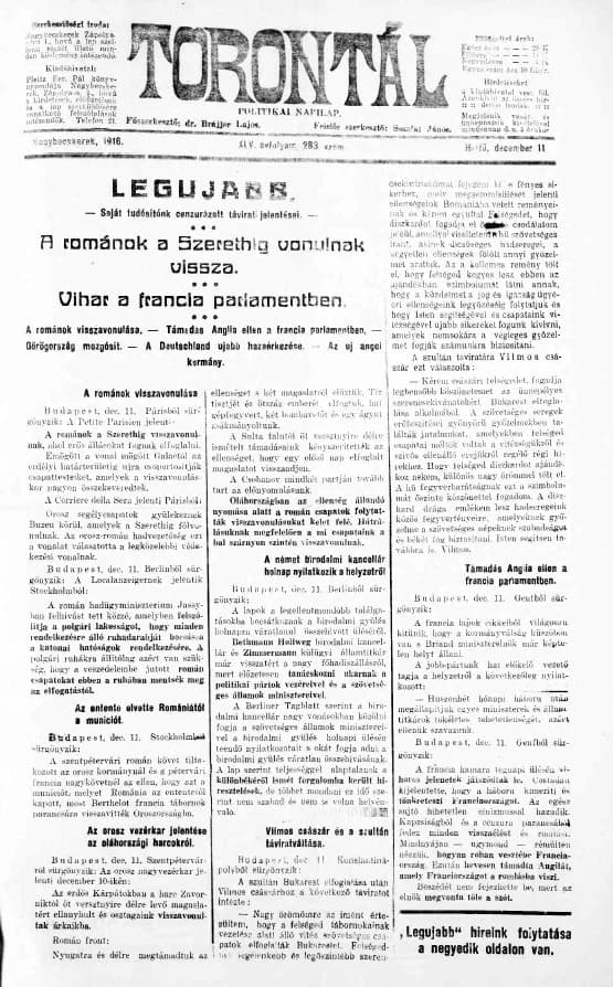 Torontál, 45. évf. 1916. december 11. 283. sz.