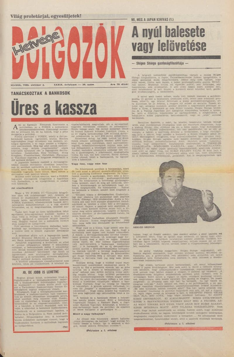 Dolgozók, 40. évf. 1986. október 2. 39. sz.