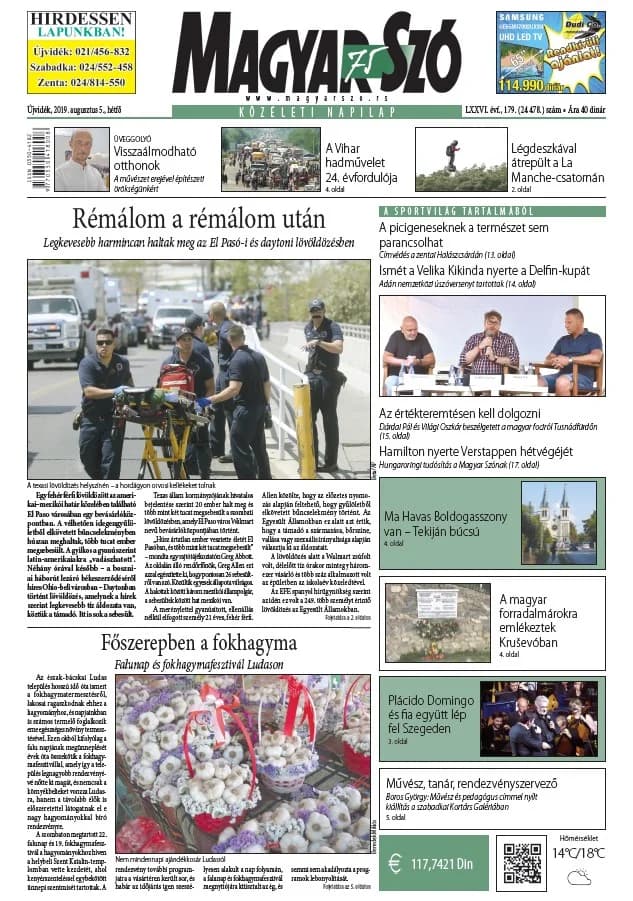 Magyar Szó, 76. évf. 2019. augusztus 5. 179. sz. 1–20. oldal