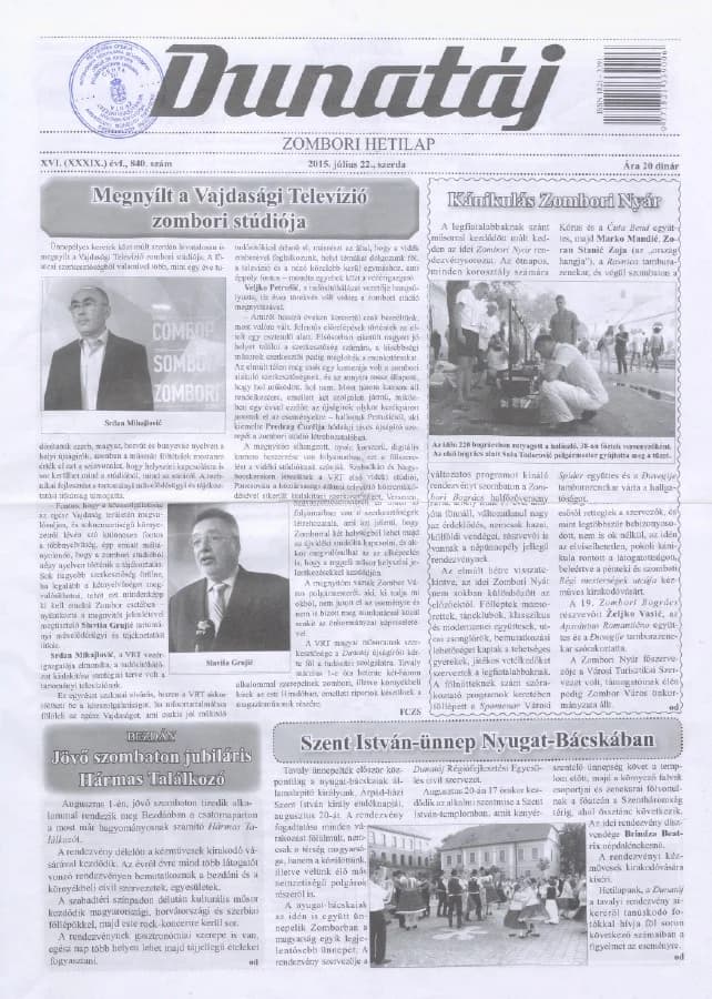Dunatáj, 17. évf. 2015. július 22. 840. sz.