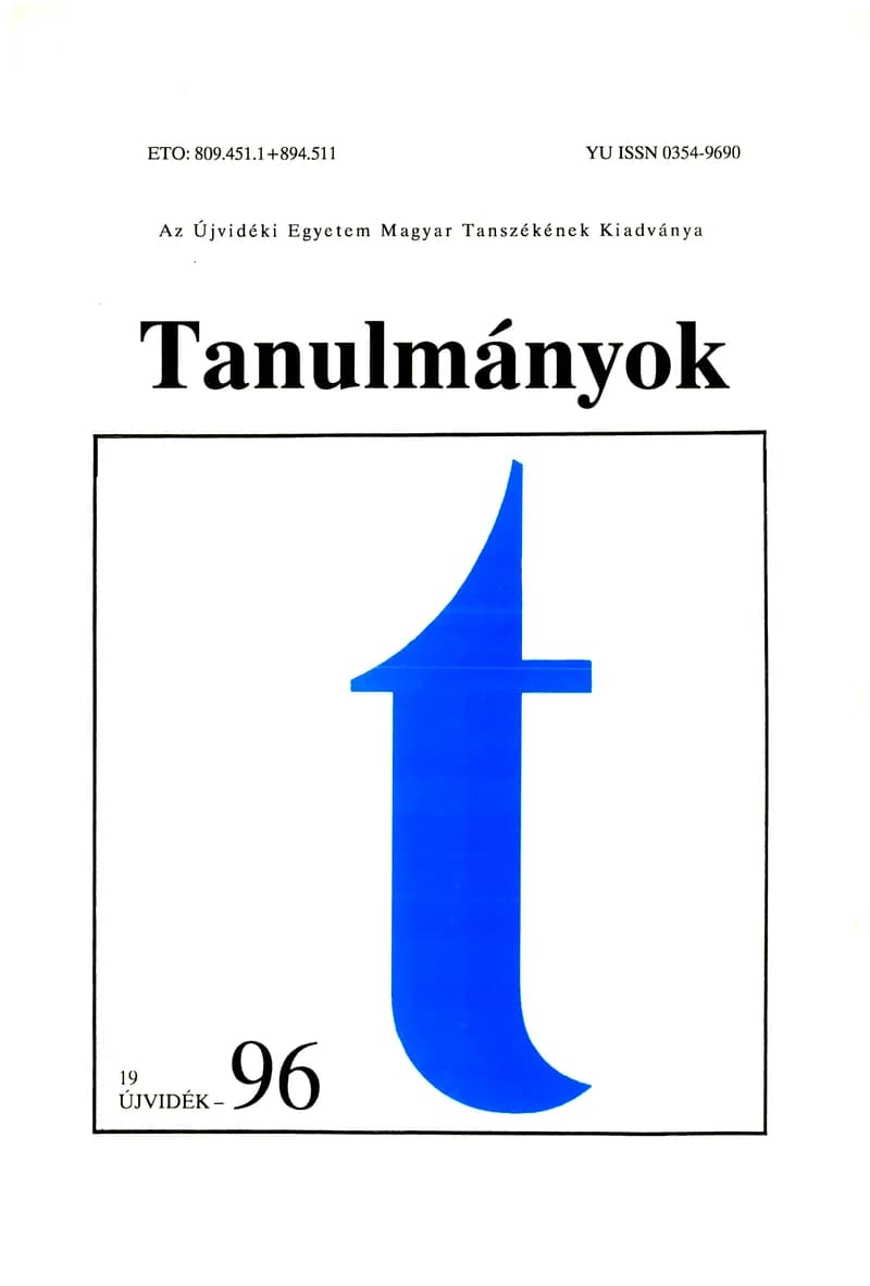 Tanulmányok, 26. évf. 1996. 29. sz. 1–127. oldal