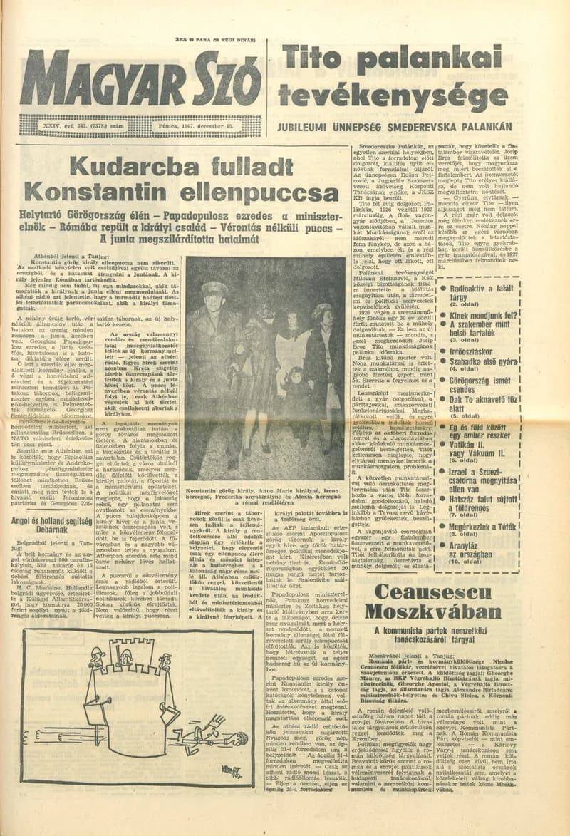 Magyar Szó, 24. évf. 1967. december 15. 343. sz. 1–16. oldal
