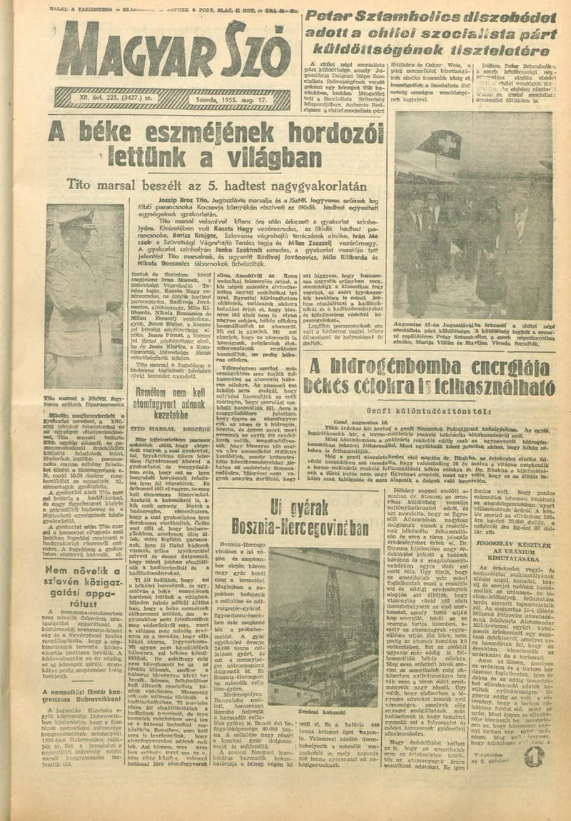 Magyar Szó, 12. évf. 1955. augusztus 16. 222. sz. 1–16. oldal
