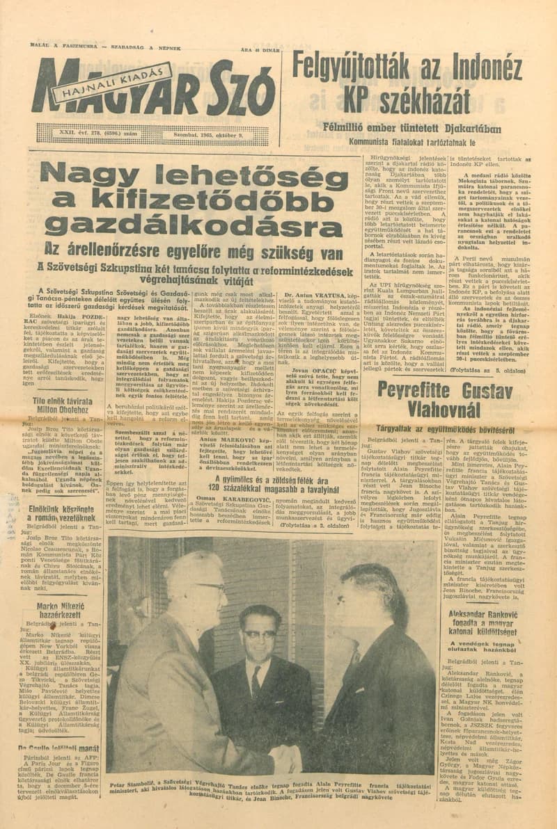 Magyar Szó, 22. évf. 1965. október 9. 278. sz. 1–12. oldal