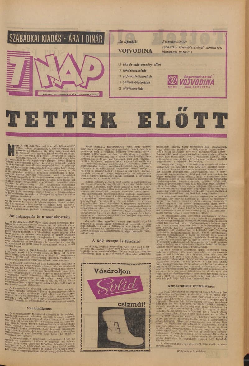 7 Nap, 27. évf. 1972. február 4. 5. sz. 1–28. oldal
