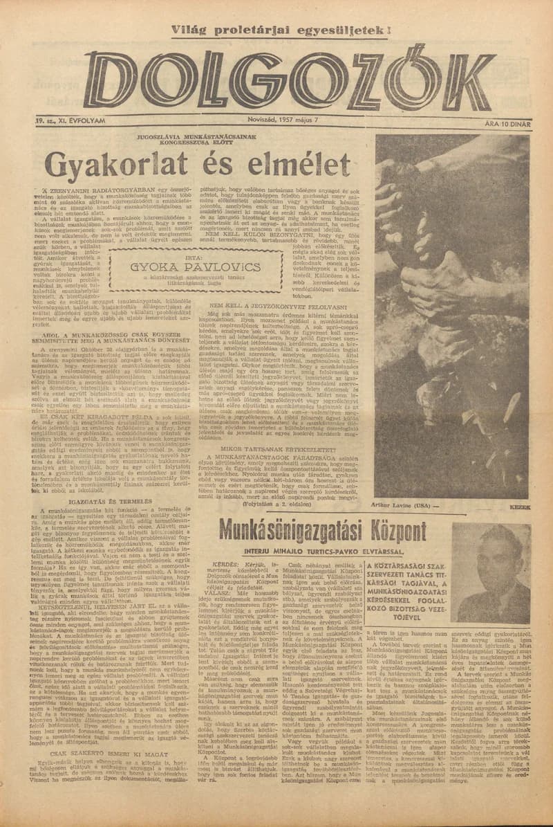 Dolgozók, 11. évf. 1957. május 7. 19. sz.