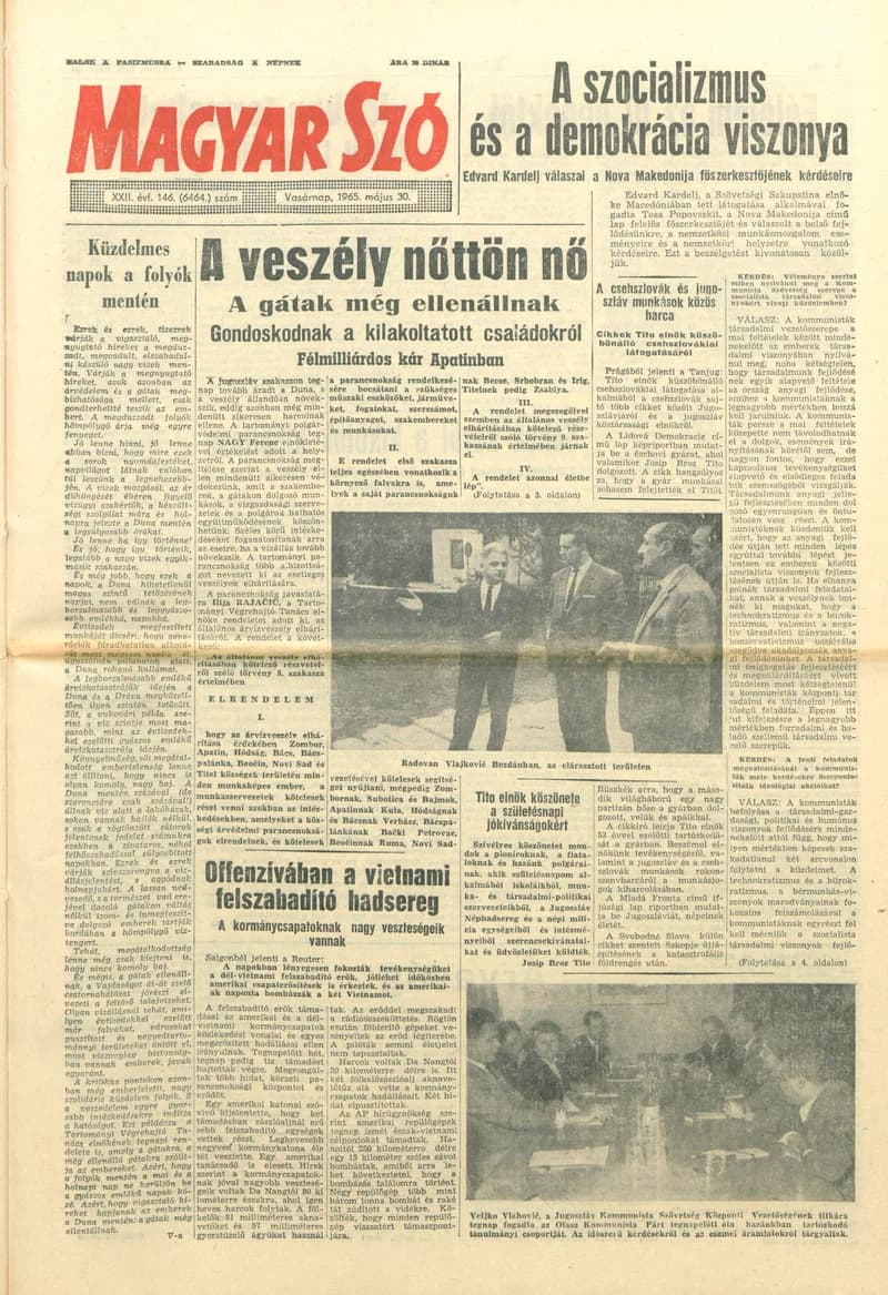 Magyar Szó, 22. évf. 1965. május 30. 146. sz. 1–24. oldal