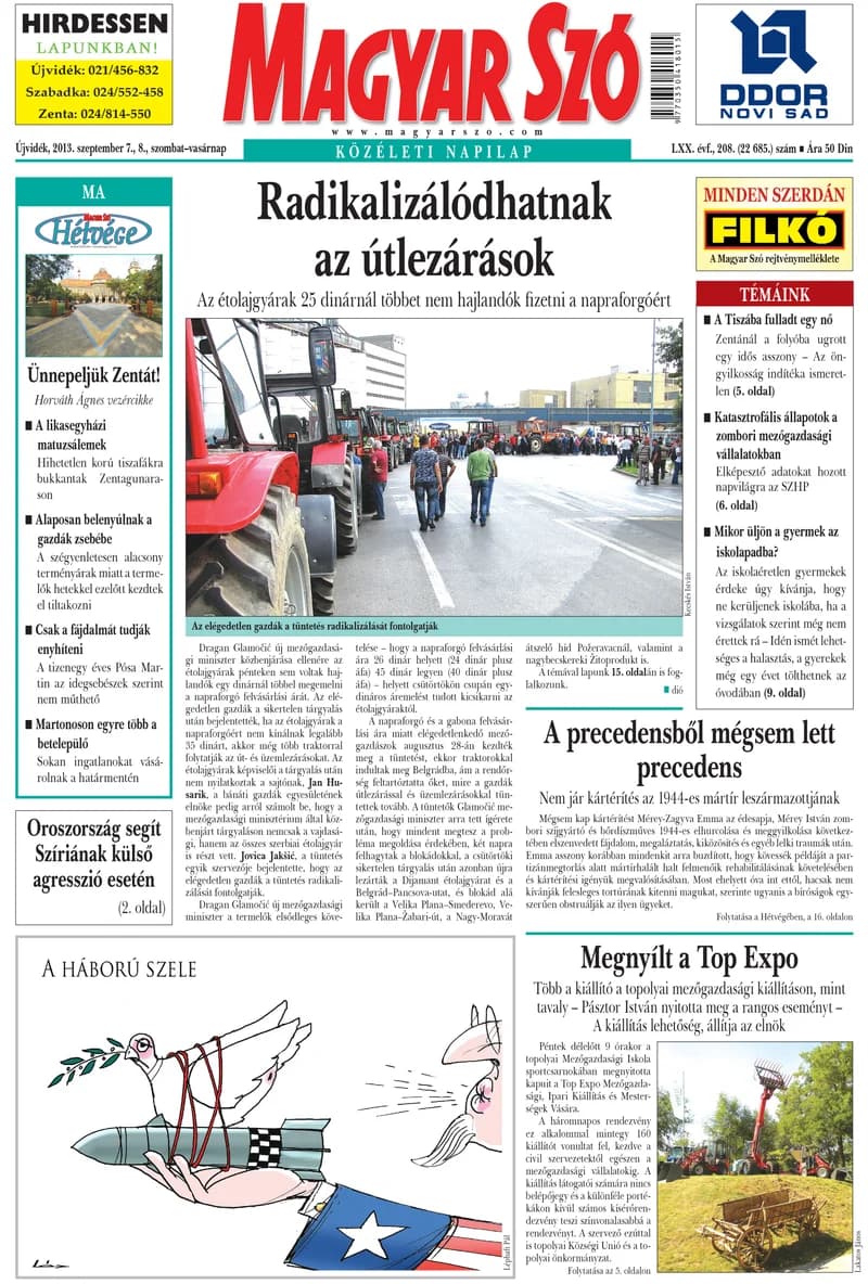 Magyar Szó, 70. évf. 2013. szeptember 7. – 8. 208. sz. 1–44. oldal