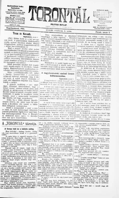 Torontál, 33. évf. 1904. január 8. 5. sz.