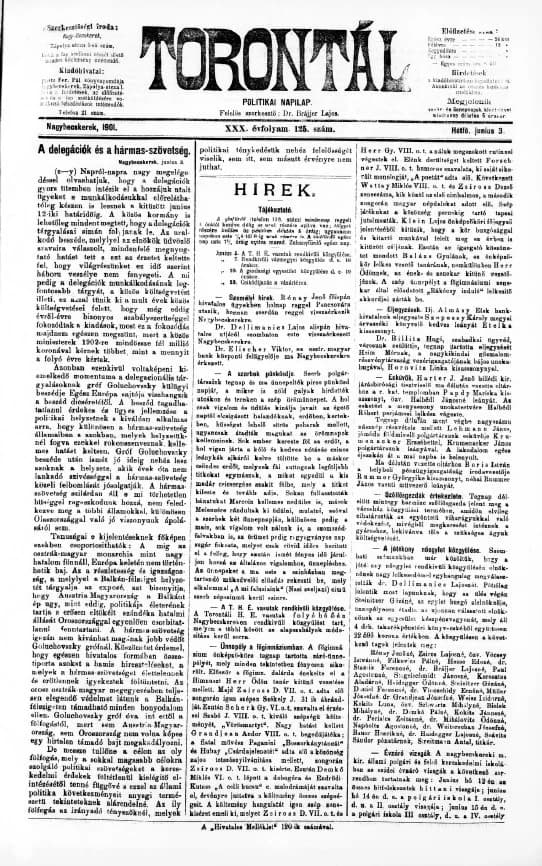 Torontál, 30. évf. 1901. június 3. 125. sz.