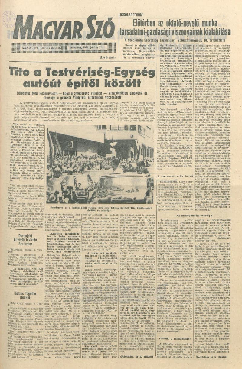 Magyar Szó, 34. évf. 1977. június 11. 158. sz.