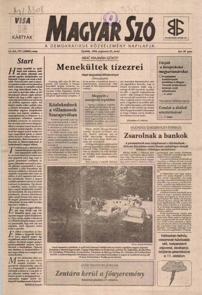 Magyar Szó, 51. évf. 1994. augusztus 23. 177. sz. 1–16. oldal