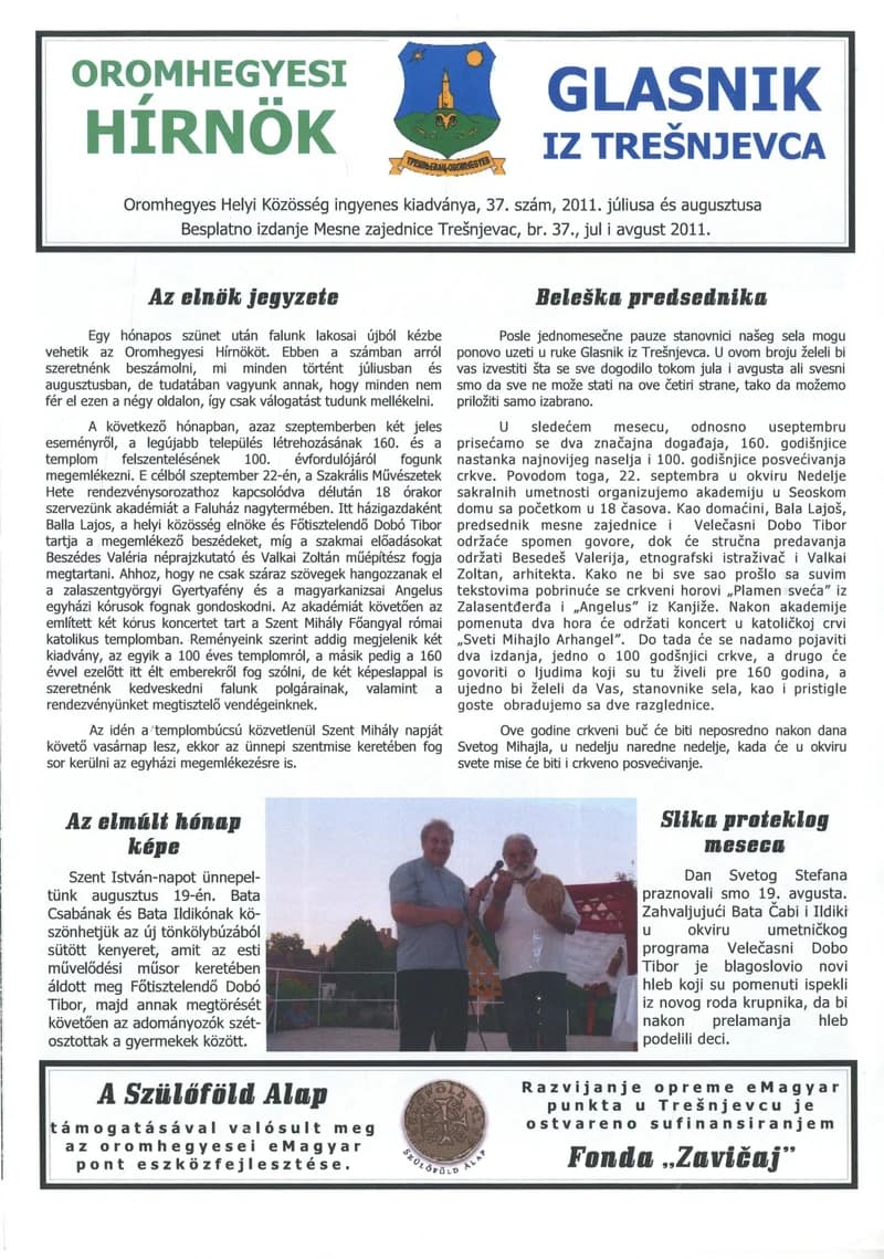 Oromhegyesi Hínök 2012. július – augusztus. 37. sz.