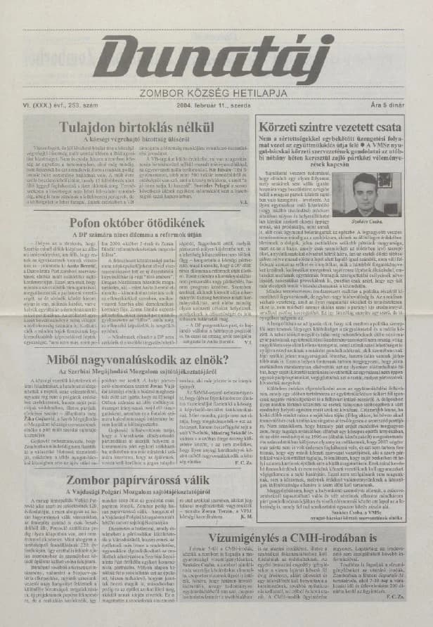 Dunatáj, 6. évf. 2004. február 11. 253. sz.
