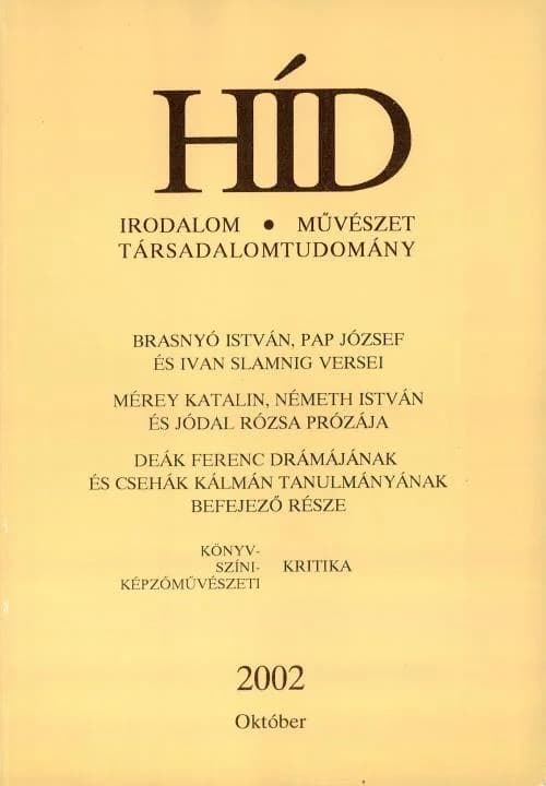 Híd, 66. évf. 2002. október. 10. sz. 1189–1312. oldal